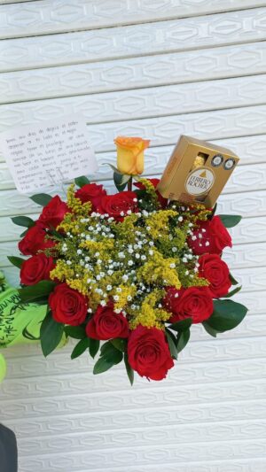 Corazón de rosas y ferrero x 4 R24