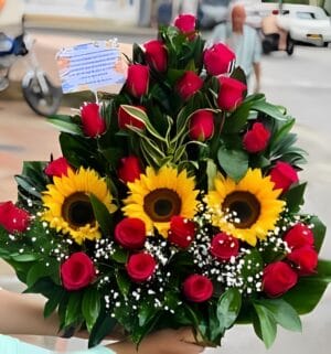 Rosas y girasoles R35